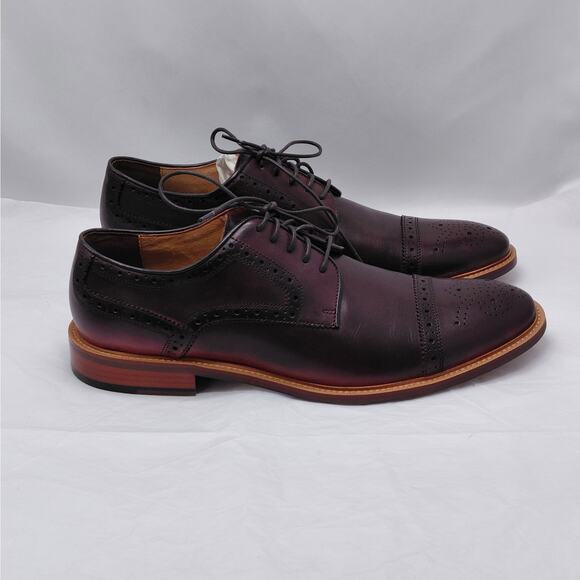 Mivano Mens Dress Shoes Size 11.5D Burgundy Oxford Leather Classic Wedding Party main image 7